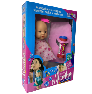 BONECA NICINHA BOLHA DE SABÃO 22CM