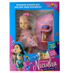 BONECA NICINHA BOLHA DE SABÃO 22CM