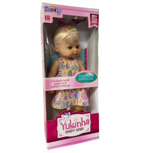 BONECA YUKINHA BABY HAIR LOIRA 33CM