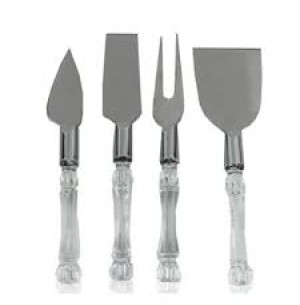 TALHER CABO ACRÍLICO KIT 4PÇS P/ QUEIJO