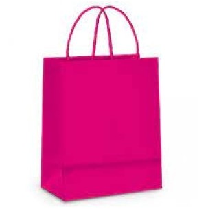 SACOLA KRAFT 24X10X33CM 10UN PINK