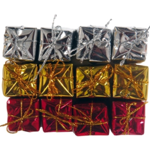 ENFEITE CAIXA PRESENTE 3CM 12UN