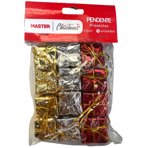 ENFEITE CAIXA PRESENTE 3CM 12UN