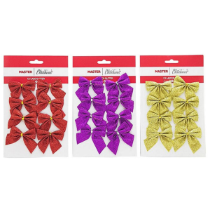 ENFEITE LAÇO 6CM 8UN GLITTER