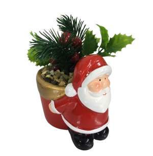 CERÂMICA VASO PAPAI NOEL AZEVINHO 13CM