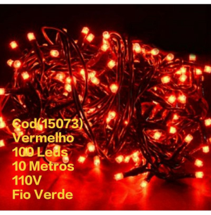 PISCA LED FIO VERDE 8 FUNÇOES 100L VERMELHO