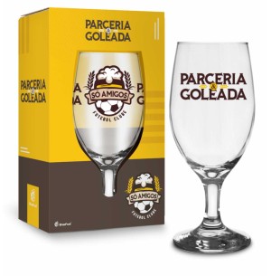 TAÇA VIDRO WINDSOR 330ML PARCERIA E GOLEADA SÓ AMIGOS