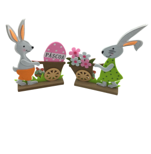 ADORNO COELHO FELTRO C/CARRINHO 20X31CM