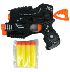 PISTOLA ATIRA DARDO 14CM 4 BALAS