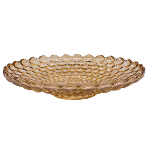 FRUTEIRA VIDRO 24CM ÂMBAR