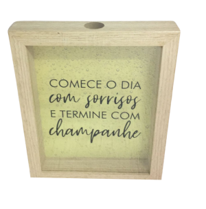 QUADRO PORTA ROLHA MADEIRA 20X25CM