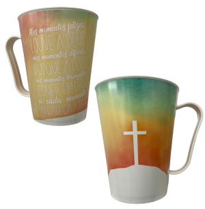 CANECA PLÁSTICA 430ML FRASES BIBLICAS