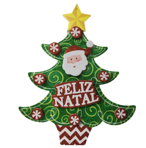 PLACA FELIZ NATAL 35X43CM ÁRVORE RELEVO