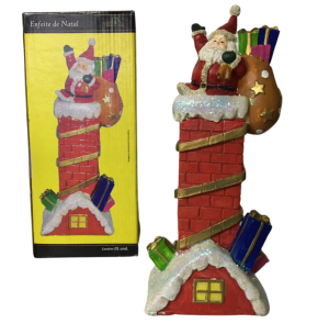 RESINA PAPAI NOEL CHAMINÉ 23CM