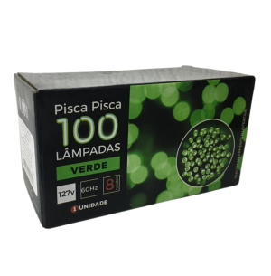 PISCA LED FIO TRANSPARENTE 8 FUNÇÕES 100L VERDE 9M