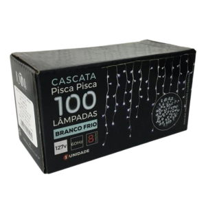 PISCA CASCATA 100 LEDS 8 FUNÇÕES BRANCO