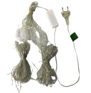 PISCA CORTINA 320 LEDS 8 FUNÇÕES BRANCO