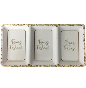  PETISQUEIRA MELANINA 3 DIVISÕES 30X30CM BOAS FESTAS 