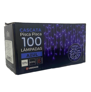  PISCA CASCATA 100 LEDS 8 FUNÇÕES AZUL