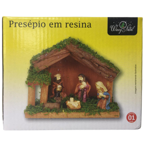 RESINA PRESÉPIO 5 FIGURAS 16X13CM