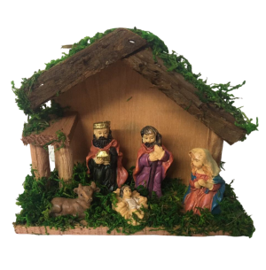 RESINA PRESÉPIO 5 FIGURAS 16X13CM