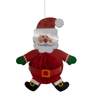 ENFEITE PAPAI NOEL 36CM PAPEL PENDURAR