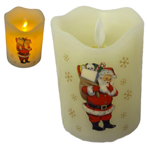 VELA LED IMITAÇÃO 10CM PARAFINA DECORADA