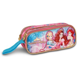 PORTA LÁPIS 20CM 2 DIV.PRINCESAS MÁGICAS