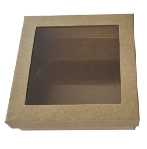 CAIXA PRES. KRAFT 12X12X4CM C/VISOR