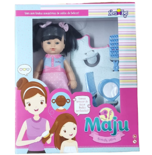 BONECA MAJU BEAUTY SALON PRETA 34CM