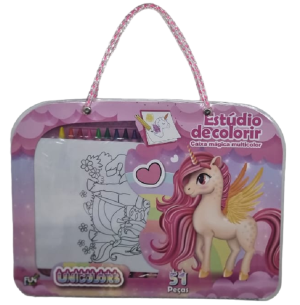 ESTOJO MALETA 51PÇS UNICÓRNIO