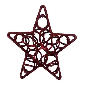 ENFEITE ESTRELA VAZADA GLITTER 20CM