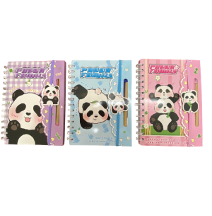 CADERNO ANOT.ESP.14X19CM 60FLS.C/CANETA PANDA