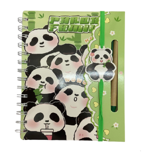 CADERNO ANOT.ESP.14X19CM 60FLS.C/CANETA PANDA