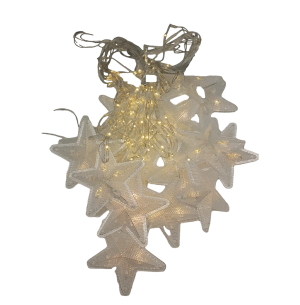 PISCA CORTINA 224 LEDS AM 3X1.2M ESTRELAS BIVOLT