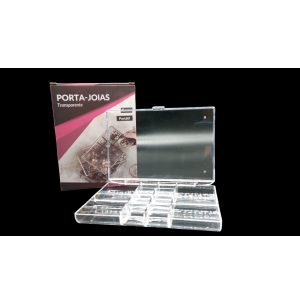 PORTA JÓIA ACRÍLICO 18X13CM 12 DIV.