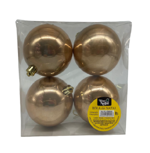  BOLA CX 8CM 4UN LISA ROSA/ROSE