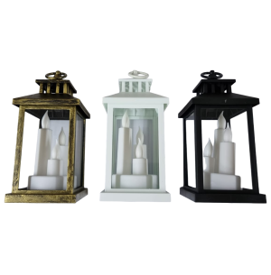 LAMPIÃO VIDRO LED 21CM 3 VELAS