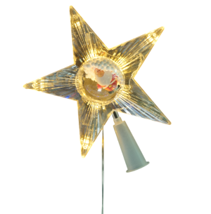 PPISCA PONTEIRA ESTRELA 10 LEDS 18CM AM PAPAI NOEL