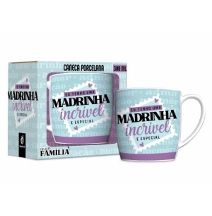 CANECA PORCELANA 300ML URBAN EU TENHO UMA MADRINHA INCRÍVEL