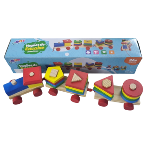 PEDAGÓCIGO TRENZINHO MADEIRA 38CM 20PÇS