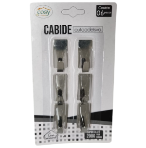 GANCHO ADESIVO INOX 6UN