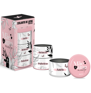 PORTA JÓIAS LATA 3 DIV.15X8CM MÃE SUA LUZ INSPIRA