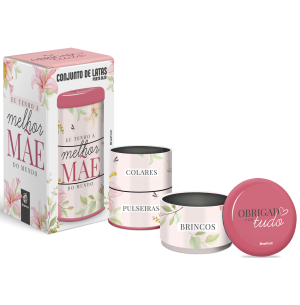 PORTA JÓIAS LATA 3 DIV.15X8CM MELHOR MÃE DO MUNDO