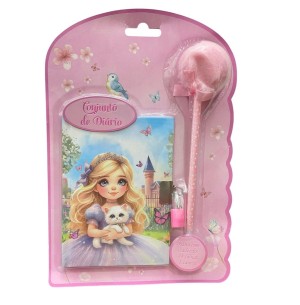 DIÁRIO CADEADO 11X15CM C/CANETA POMPOM