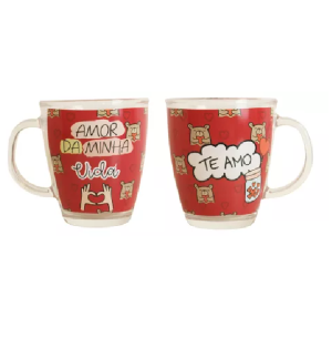 CANECA VIDRO 380ML AMOR