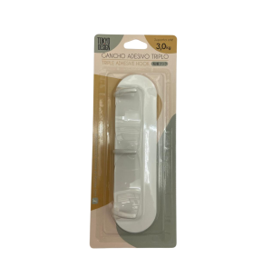 GANCHO ADESIVO PLÁST.TRIPLO