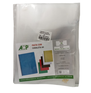 PASTA PP CANALETA A4 CRISTAL 10UN