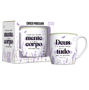 CANECA PORC.300ML URBAN DEUS É MINHA FORÇA ELE É TUDO