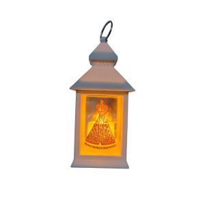 LAMPIÃO VIDRO LED 14CM VELA N.S.APARECIDA